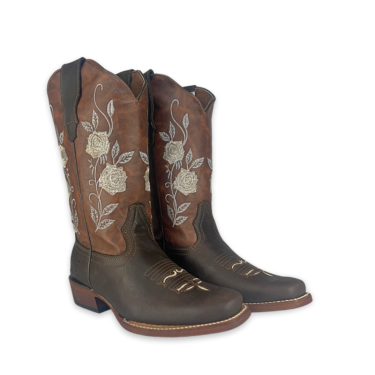Bota rodeo para Dama Estilo 0032 Color café Suela de cuero Diamond Bull