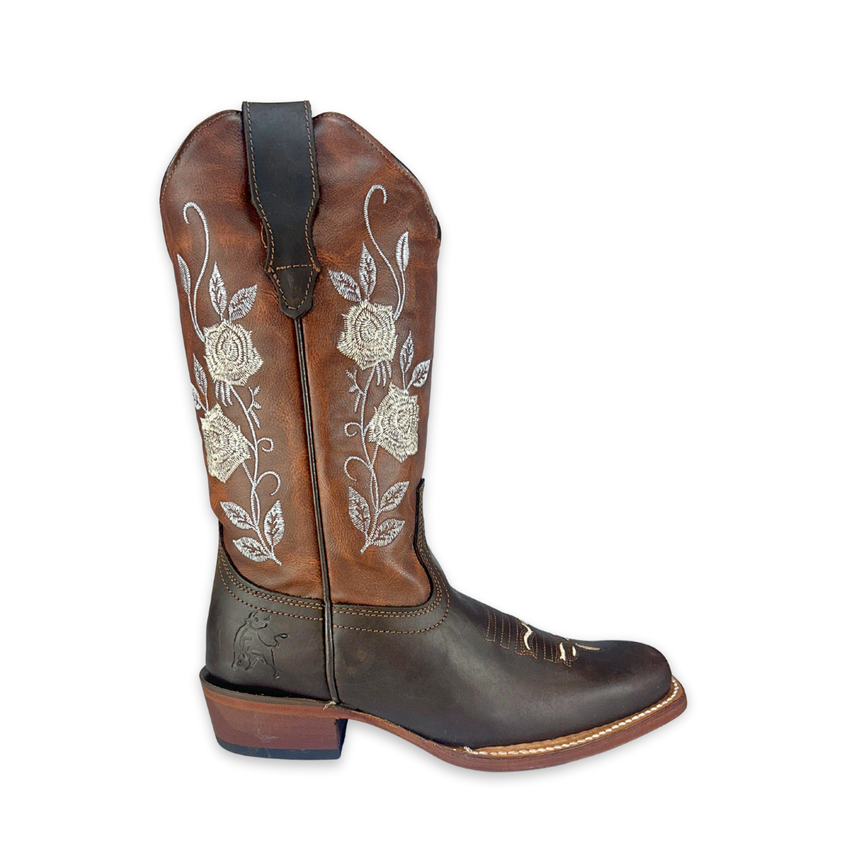 Bota rodeo para Dama Estilo 0032 Color café Suela de cuero Diamond Bull