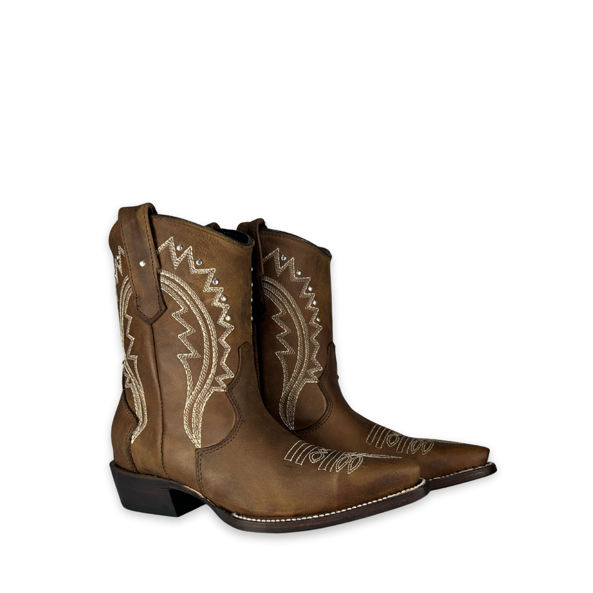 Bota rodeo para Dama Estilo 0107 Color café Suela de cuero Diamond Bull