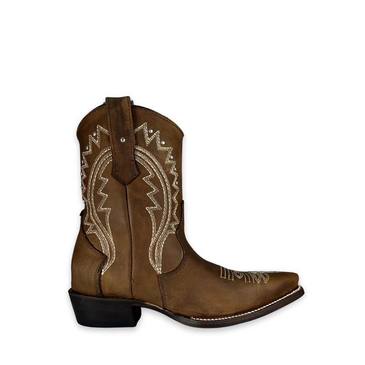 Bota rodeo para Dama Estilo 0107 Color café Suela de cuero Diamond Bull