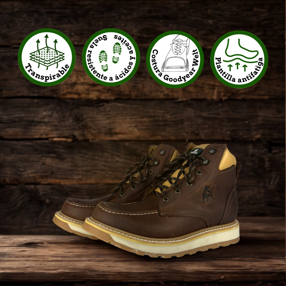 
                      
                        Bota de trabajo Estilo 0662 Color ocre Suela Doble densidad antideslizante
                      
                    