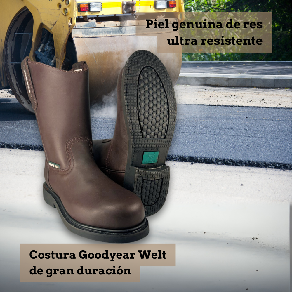 
                      
                        Bota de trabajo con casco de acero Estilo 9801 color café suela antiderrapante Diamond Bull
                      
                    