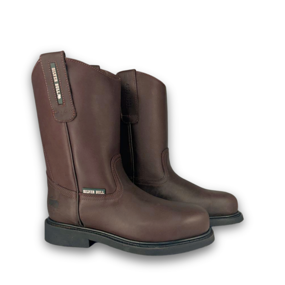Bota de trabajo con casco de acero Estilo 9801 color café suela antiderrapante Diamond Bull