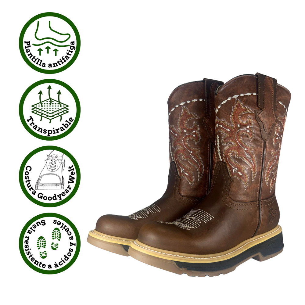 
                      
                        Bota rodeo de trabajo Estilo 6010 Color Cobre Suela Doble densidad Diamond Bull
                      
                    
