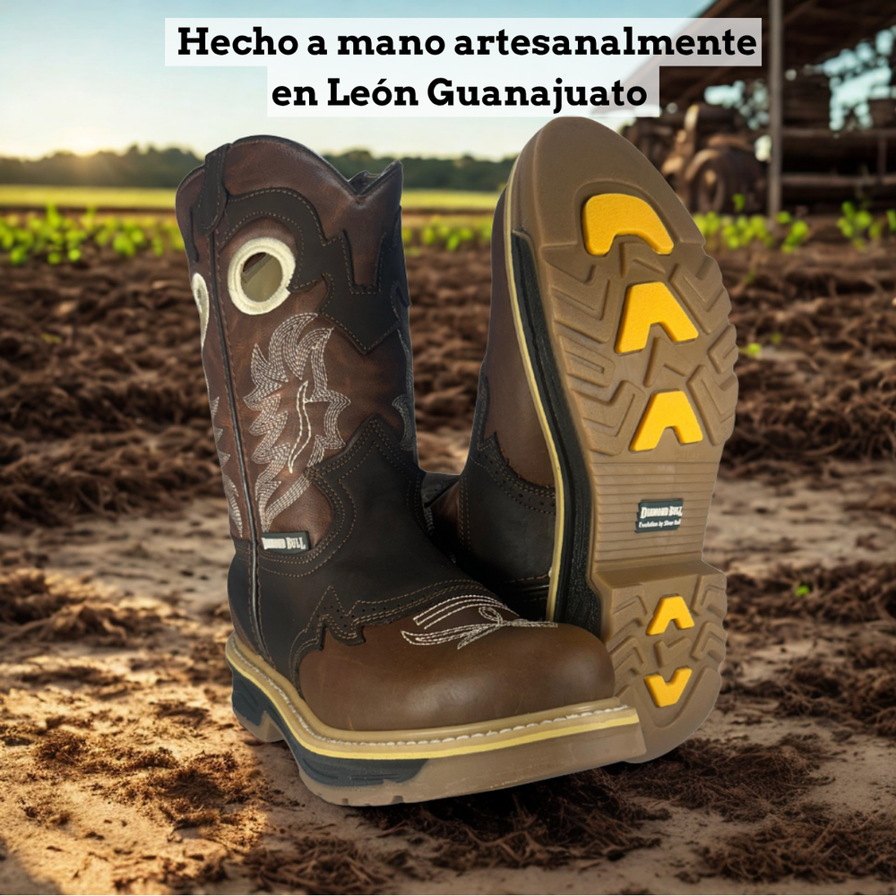 
                      
                        Bota rodeo de trabajo Estilo 6035 Color café Suela Doble densidad Diamond Bull
                      
                    