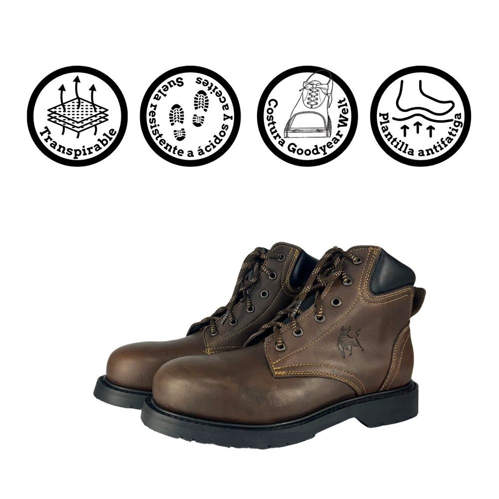 
                      
                        Bota de trabajo Estilo 9669 Color café Casco de acero Diamond Bull
                      
                    