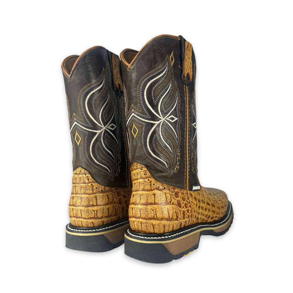 
                      
                        Bota rodeo de trabajo Estilo 9830 miel Casco de acero Suela doble densidad Diamond Bull
                      
                    