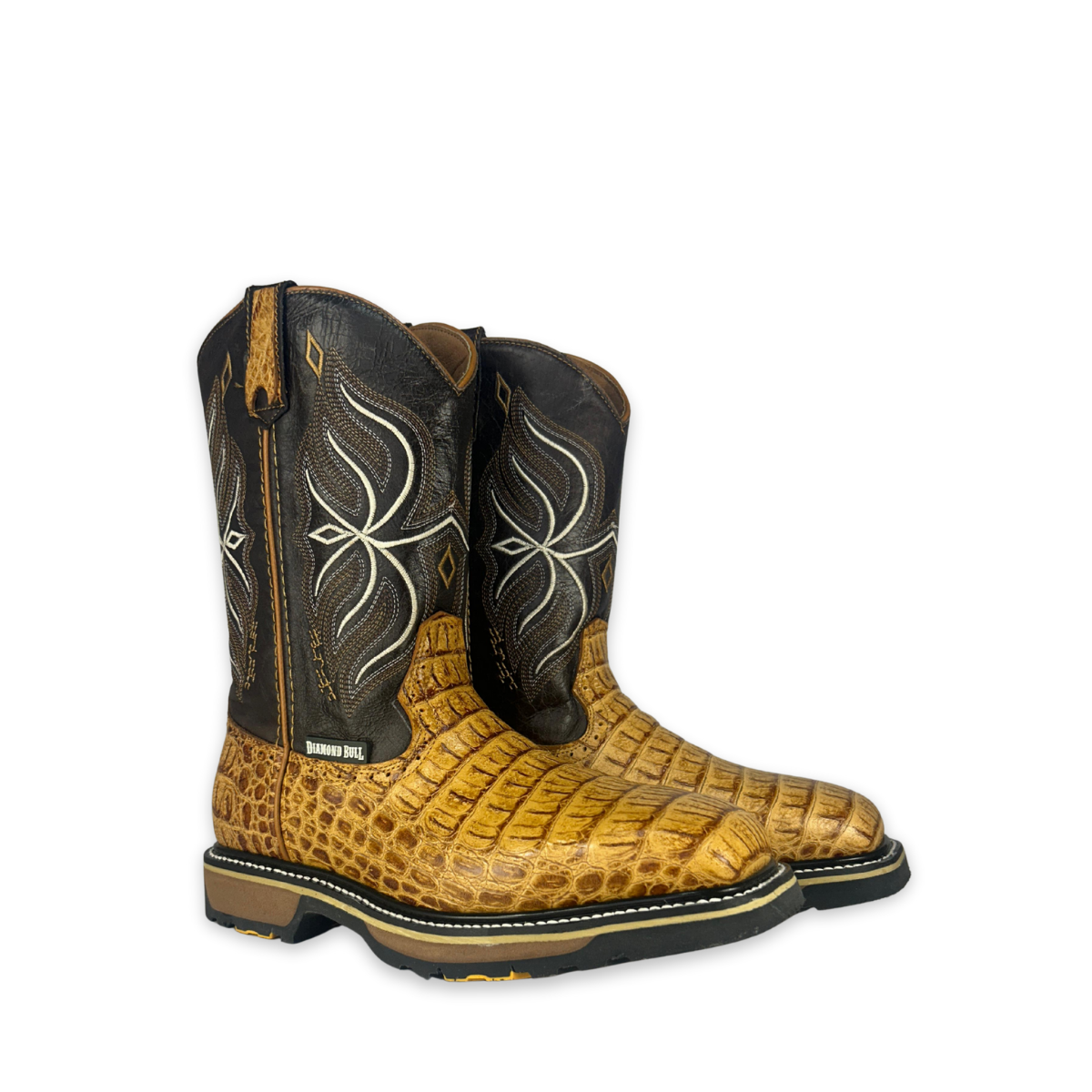 Bota rodeo de trabajo Estilo 9830 miel Casco de acero Suela doble densidad Diamond Bull