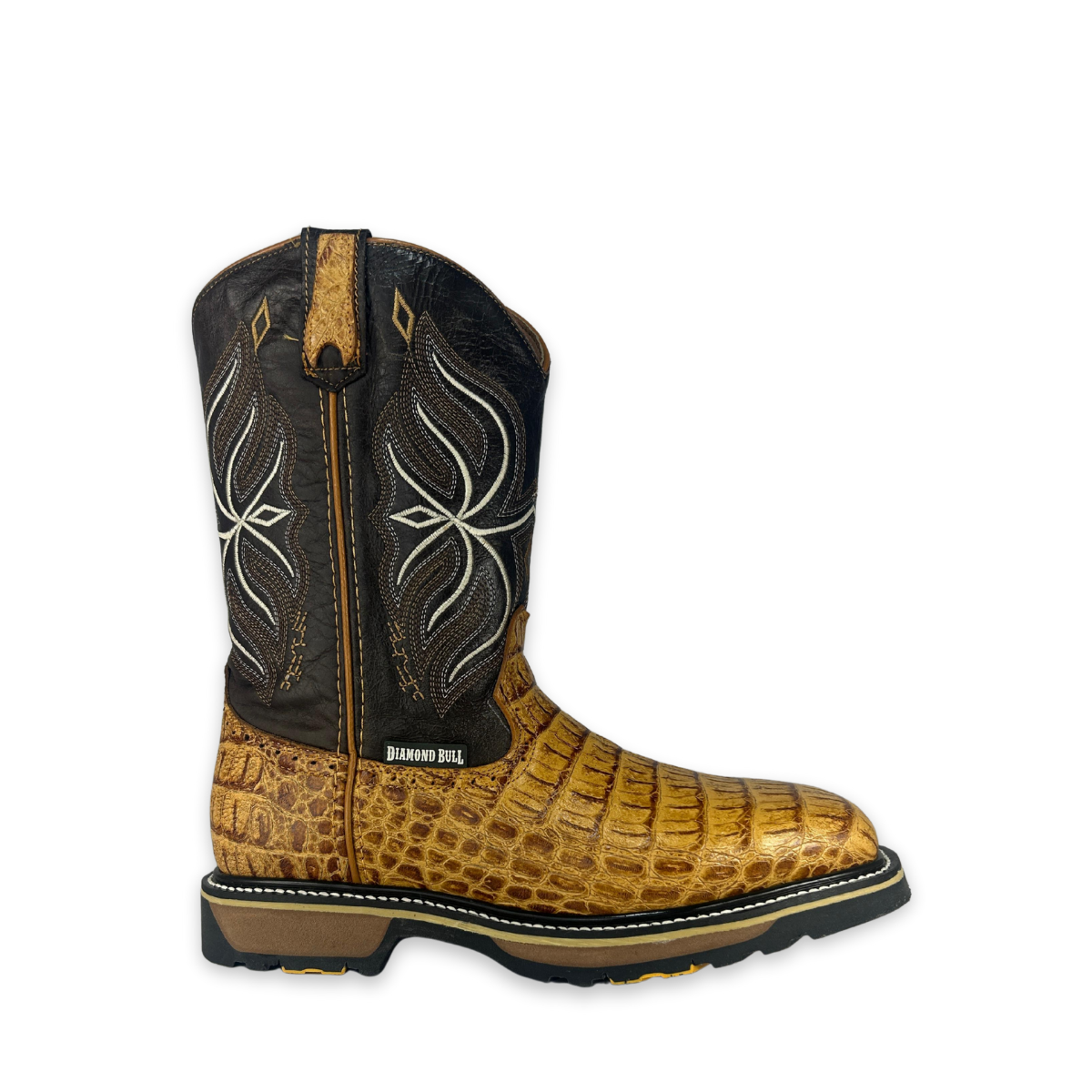 Bota rodeo de trabajo Estilo 9830 miel Casco de acero Suela doble densidad Diamond Bull